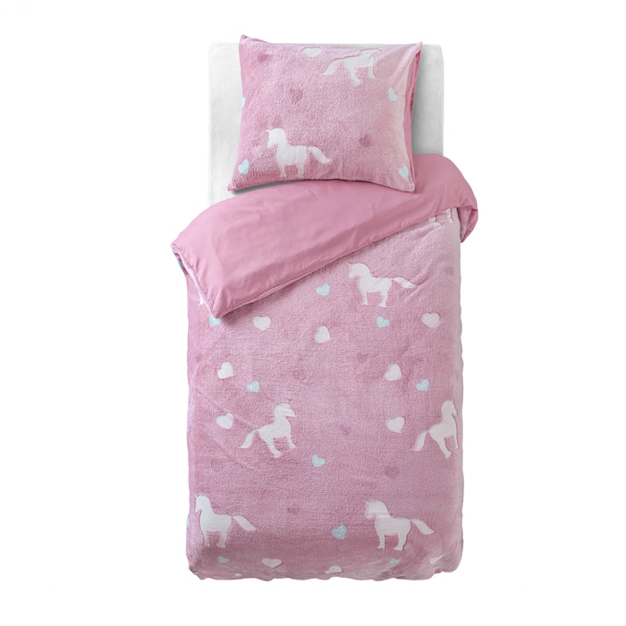 Glow in the dark Pink Unicorn Duvet Cover