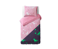 Glow in the dark Pink Unicorn Duvet Cover