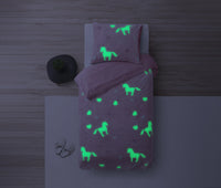 Glow in the dark Pink Unicorn Duvet Cover