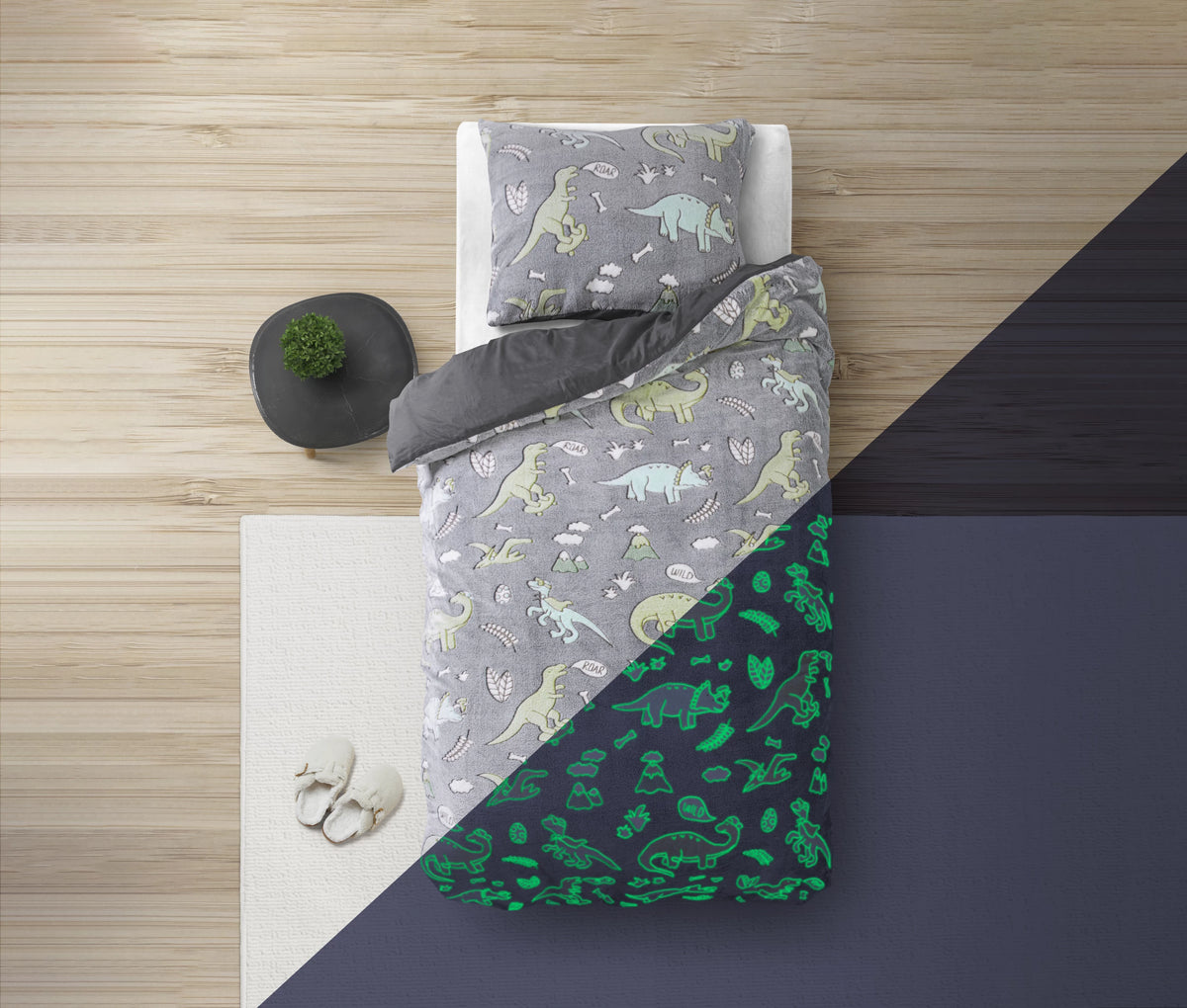 Glow in the dark Dinosaur Duvet Cover