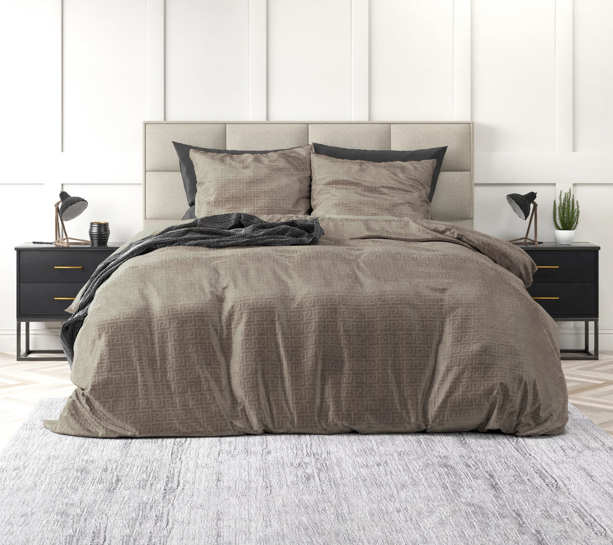 Velvet monogram - Taupe