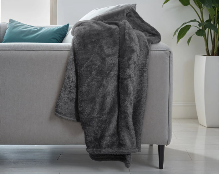 Soft Teddy Blanket Anthracite