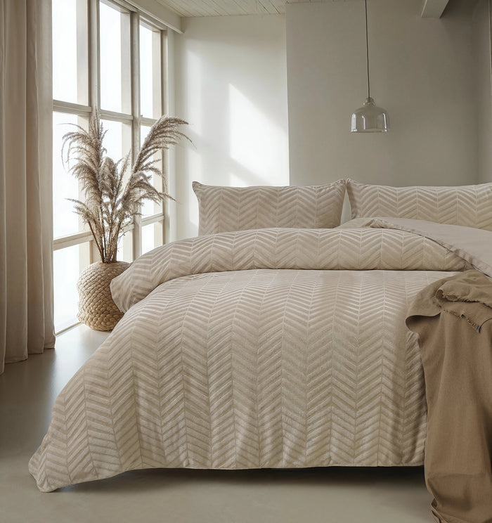 Chevron Teddy - Taupe