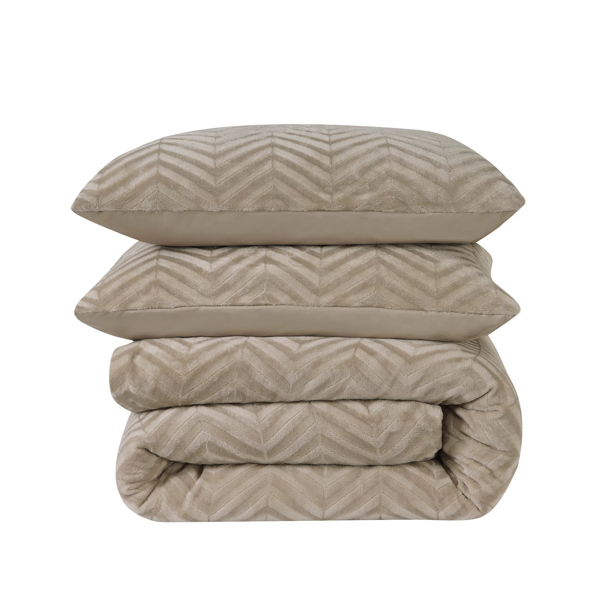 Chevron Teddy - Taupe