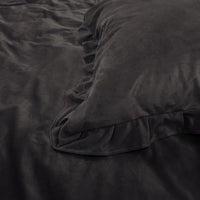 Velvet Ruffles Dekbedovertrek - Zwart