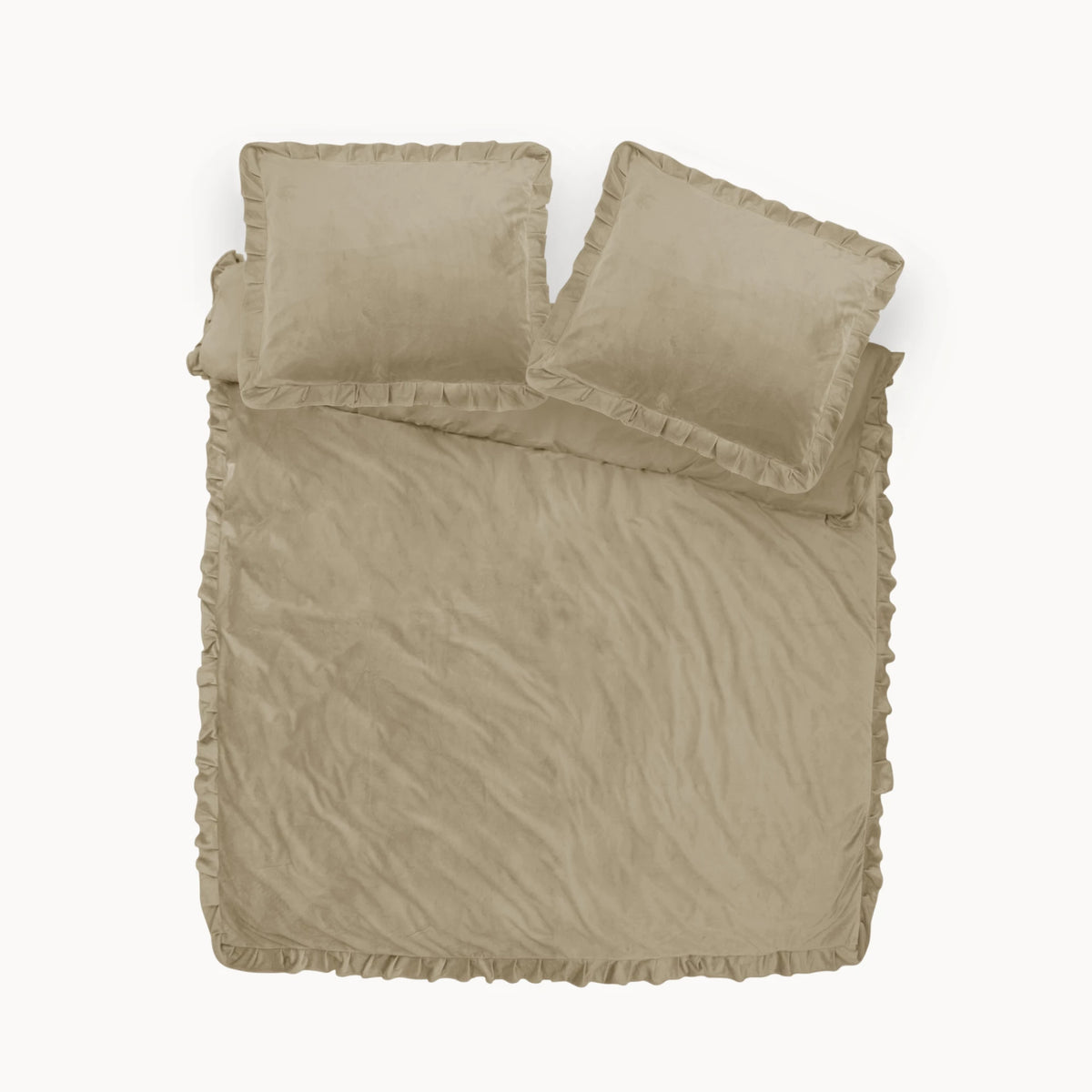 Velvet Ruffles Dekbedovertrek - Iced Coffee