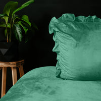 Velvet Ruffles Dekbedovertrek - Groen