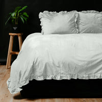 Velvet Ruffles Dekbedovertrek - Wit